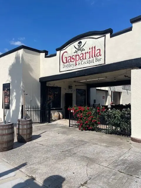 Patio and Exterior of Gasparilla Distillery and Cocktail Bar in Tampa Bay Florida in Ybor City